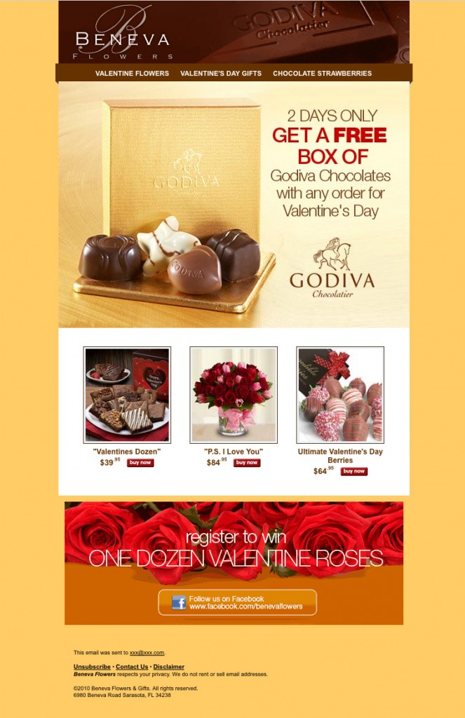 Beneva Flowers - Godiva email